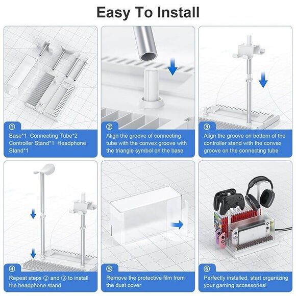 Switch Storage with Controller and Headphone Holder for Nintendo Switc - Picture 9 of 9